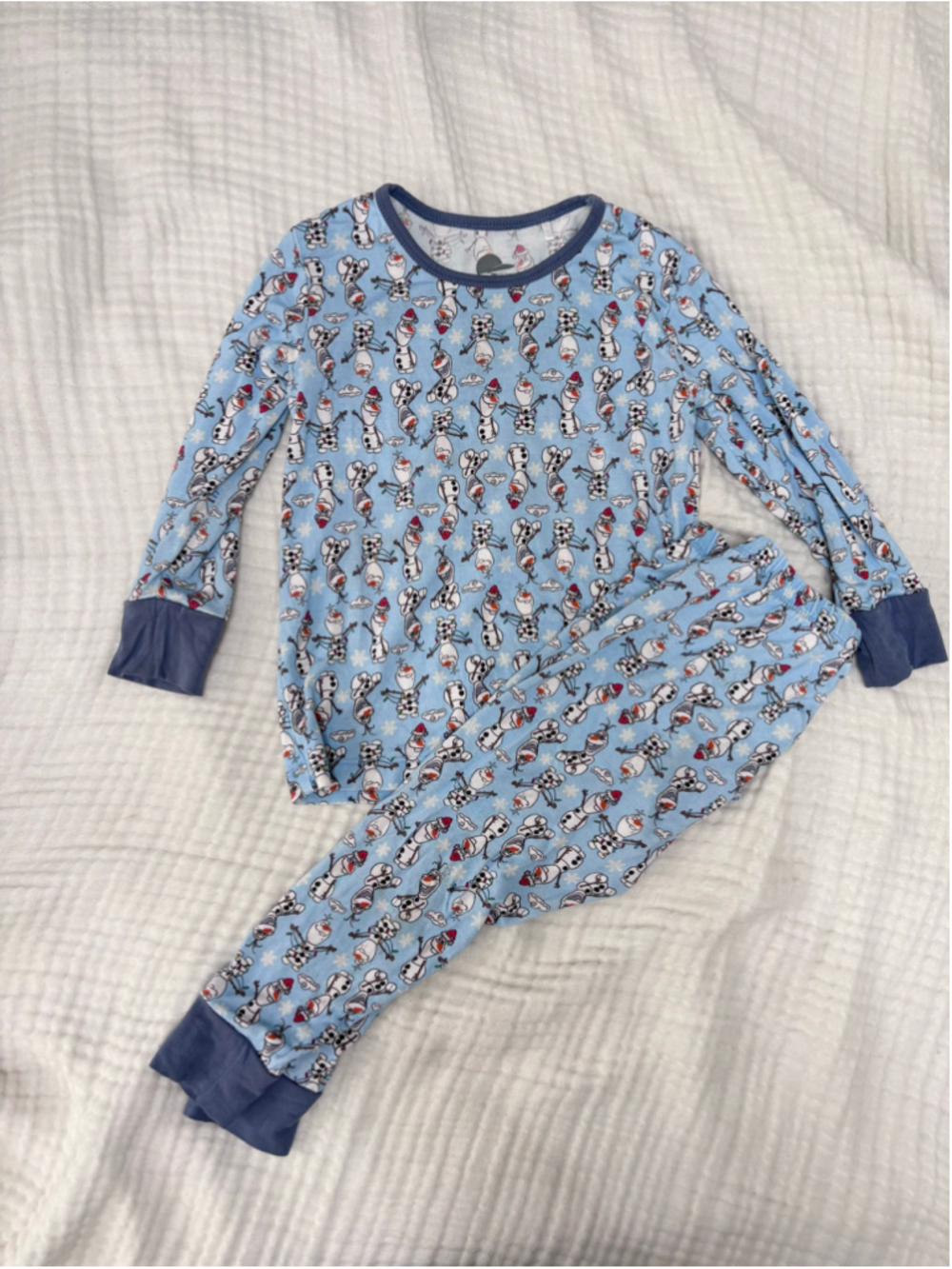 Baby GH Blue Bamboo Viscose Olaf Pajama Set 18 Months Holiday
